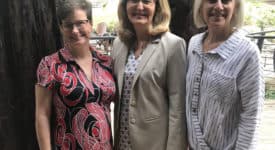 Saint Rose Chief of Staff Lisa Haley Thomson, Saint Rose President Carolyn J. Stefanco, and International Leadership Association President and CEO Cynthia Cherrey