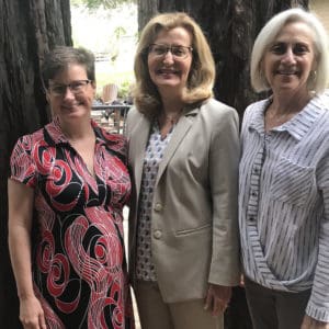 Saint Rose Chief of Staff Lisa Haley Thomson, Saint Rose President Carolyn J. Stefanco, and International Leadership Association President and CEO Cynthia Cherrey