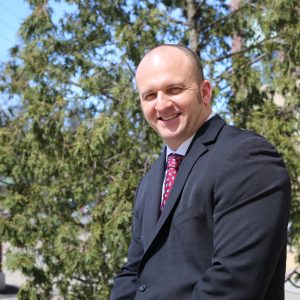 Tim McAuley, Saint Rose alum, portrait outside