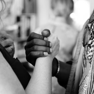 two hands together