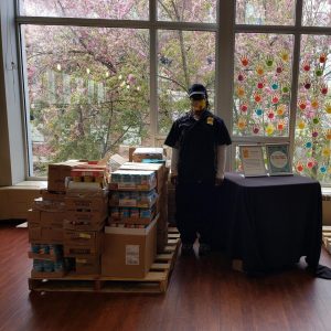 sodexo employee with food donations