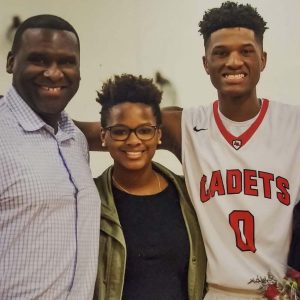 Pat, Lauren, Marcus, and Tiffani Filien at Marcus Filien's senior night