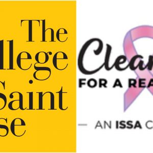 The College of Saint Rose logo and Cleaning for a Reason logo with