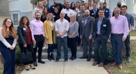 Saint Rose students who are part of the sales and business professionals club and volunteers from the business world participated in a networking and mock interview competition on April 8, 2022.