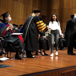 Student receiving award at Saint Rose